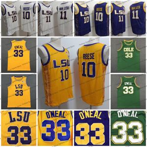 LSUタイガースバスケットボールジャージ33 Oneal 10 Angel Reese 11 Hairey Van Lith Purple White Mens Ed Jersey