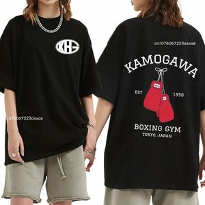 Plus Dr-Size Dr Anime Hajime No Ippo Kamogawa Boxing Gym T Shirt Men Men Makunauchi Takamura KGB Drukowane koszulki Y0SN##