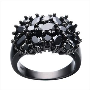 Anelli di lusso Female uniche Black Oval intarsiate intarsiate anelli vintage grandi anelli per matrimoni per uomo uomo Gioiello regalo