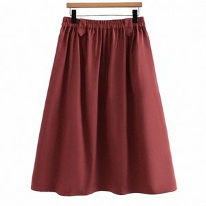 Plus size saias femininas curvas de grandes dimensões roupas soltas cintura alta a linha cor sólida meados bezerro bottoms verão 2023 j456 #