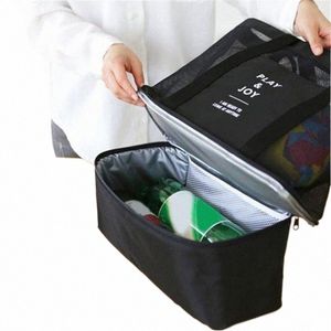 Alta Capacidade Mulheres Malha Transparente Saco Dupla Camada Calor Preservati Grande Piquenique Praia Sacos Tote Office Lunch Snacks Bag o4Zh #