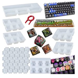 DIY Set Manual Mechanical Gaming Keyboard Key Caps Harts Clavier Silicon Molds KeyCap Mold For Art Epoxy Handmade Crafts 240315