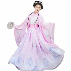 chinese Style Women Oriental Vintage Hanfu Costumes Floral Embroidery Fairy Dres Traditial Ancient Princ Daily Outfits B5wg#