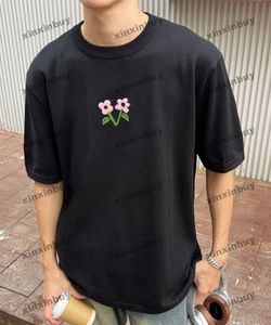 Xinxinbuy Men Designer Tee T Shirt 2024 Italien Stick Shirt Floral Jacquard 1854 Kort ärm Bomull Kvinnor Gray Black White S-2XL