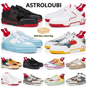 Med Box Astroloubi Designer Casual Shoes Luxury Trainers Platform Casual Sneakers Black Red Overlays Canvas Leather Letter Rivet Men Women Jogging Walking Shoe