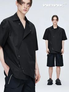 Men's Suits XS-6XL 2024 Men Women Clothing Yamamoto Yoshi Style Niche Button Short Sleeved Casual Shirt Plus Size Costumes