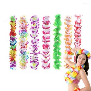 Dekorativa blommor 50st Wreath Hawaiian Party Decorations Tropical Style Necklace Theme Holiday Wedding Beach Birthday