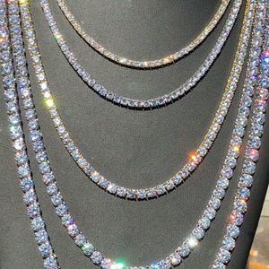 HipHop 18K Gold Eced Diamond Kette Halskette CZ Tennis Halskette für Männer und Frauen265h