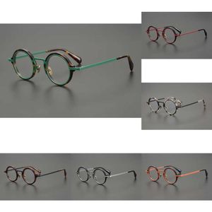 2023 Sunglasses Frames Vintage Retro Square Ultralight Pure Titanium Acetate Myopia Optical Eyeglass Frame IP Plating Women
