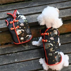 Köpek giyim kedi tang takım elbise cheongsam Çin yılı kıyafetler gömlek ceket yavru kaniş schnauzer Maltese pomeranian Yorkshire giyim