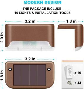 Solar Deck Lights Fence Post Solar Lights for Patio Pool Stairs Step and Pathway LED Deck Lights Solar Powered Outdoor Lights