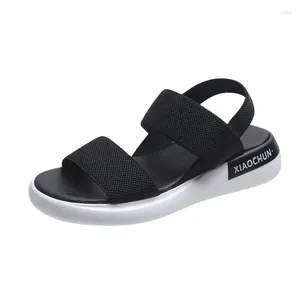 Casual Shoes Stretch Fabric Platform Student Sports Sandaler 2024 Summer Light Non-Slip Open Toes Women Beach Fashion