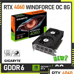 Grafik Kartları Gigabyte Geforce RTX 4060 Windforce OC 8G Kart 8GB 128-bit PCI-E 4.0 GDDR6 Video Çift Fanlar Overling Daml Teslimat OTDLP