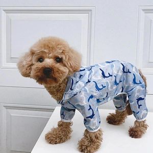 Dog Apparel Raincoat Waterproof Cartoon Print Pet With Hood For Small Medium Dogs Windproof Press Button Closure Clothes