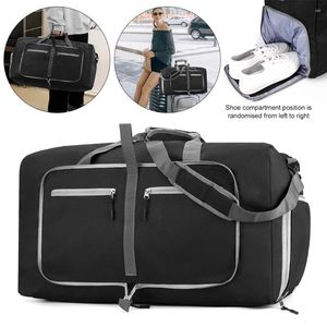 Duffel Bags Bolsa dobrável para noite com compartimento para sapatos e alça ajustável Grande Duffle Weekender para homens e mulheres