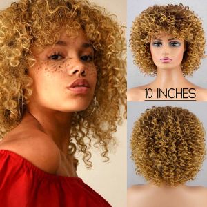 Perucas loira peruca africano onda afro-americana mulheres grande rolo peruca diária festa de alta temperatura fibra sintética peruca