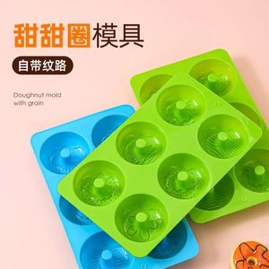 Moldes de cozimento Colorido 6 peças Donut Mold Silicone Food Grade Bolo Resistente a Alta Temperatura Reutilização Chocolate