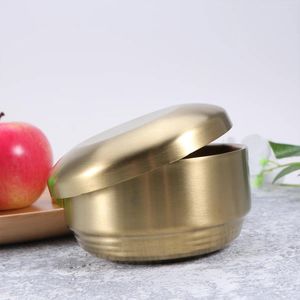 Dinnerware Sets Soup Serving Bowl Stainless Steel Insulated Korean Rice Bowls Double Wall Household Utensils