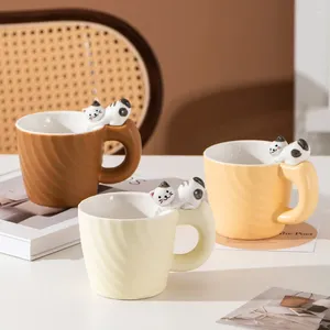 Canecas brincando com água gatinho copo de cerâmica doméstico caneca criativa nicho design de alto valor grande capacidade