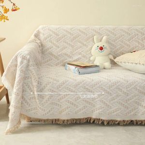 Chair Covers Bohemian Sofa Blanket White Towel Multi-Purpose Cotton Thread Full Cover Three-Person Non-Slip Cushion Cloth