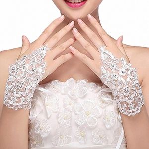 lace Gloves Wedding Dr Decorati Elegant Beaded Crochet Marry Accories Sequin Applique Bride Fingerl Gloves Hot r8Cs#