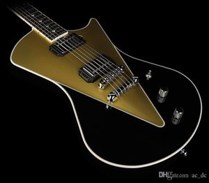 Custom Music Man Ernie Ball Armada Oro Nero Opaco Chitarra elettrica Triangolo curvo Intarsi Corpo in mogano con acero figurato quot2886405