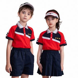 new style Kindergarten uniforms, summer sportswear, children's short sleeved class uniforms, baseball sports wear,teachers wear 72hl#