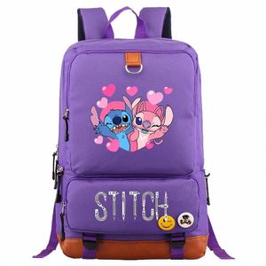 Stitch Boy Girl Kids School Book Bags Women Bagpack Teenagers School Bags Canvas Men Student Ryggsäck A6DH#