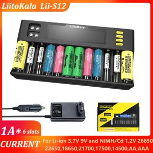 Liitokala LII-600 LII-S12 18650 Batteriladdare för 1.2V 3.7V 14500 18350 18500 21700 25500 26650 AA AAA NIMH LITHIUM Batteri