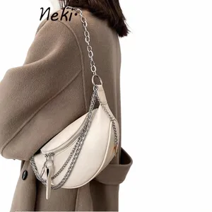 2023 bolsa crossbody corrente de metal casual estilo punk todos os jogos feminino bolsa de ombro banana o98s #