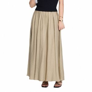 Плиссированная юбка с высокой талией и промежностью для женщин, французская складная юбка Lg, хорошее качество, большие размеры, весна, лето, 2024 s03w #