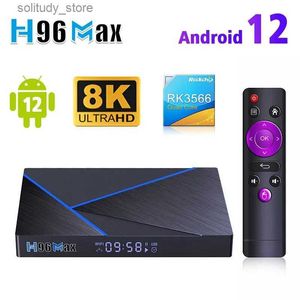 Set Top Box H96 Max V56 Android 12 Smart TV Box RK3566 Quad Core 4K 2.4G/5G WiFi BT4.0 1000M LAN 8GB 64GB Set-top Box Q240330