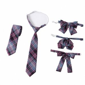 Purple School Uniform Bowtie Orthodox JK Plaid Bow Tie School Uniform Accores Preppy Style Student Söt Bow Tie Justerbar U5VS#