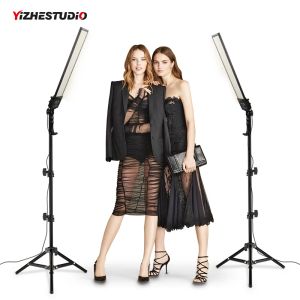 YizHestudio 2 Packs Photography LED Studio Lighting Kit Bi-Color 3200-5500K Studio Kits With 2M Light Stand för YouTube Portrait