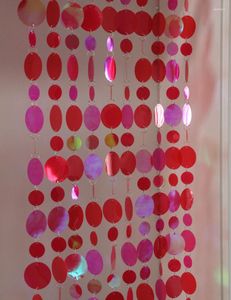 Decorazione per feste Tenda per porta da palco festiva fai-da-te con paillettes in plastica rossa trasparente