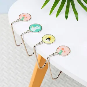 Hooks Portable Metal Foldable Bag Purse Hook Handbag Hanger Holder Shell Folding Table 4 Colors