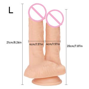 NXY DILDOS DONGS Ogromna pochwa podwójnej penetracji i odbytu Penis Realistyczne penisowe zabawki Sex Phallus Headed Dildo dla kobiet 240330