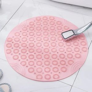 Bath Mats Non-Slip Tub Shower Mat With Massage Points Round Water-Draining Bathroom Floor Strong Suction Cup Grip Pad Anti-Mould