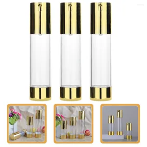 Storage Bottles 3 Pcs Toiletries Vacuum Lotion Bottle Airless Pump Travel Containers Foundation Wash And Care Size