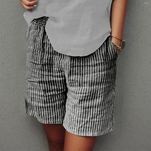 Kvinnors shorts kvinnors lastbyxor Summer Casual Stripe Cotton Printing Straight Tube For Woman Work Women