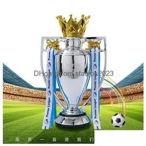 Dekorativa föremål Figurer 1532CM Fotboll Trophy Soccer Champion Souvenir Europe Award League Drop Delivery Home Garden Decor Acc DHX7J