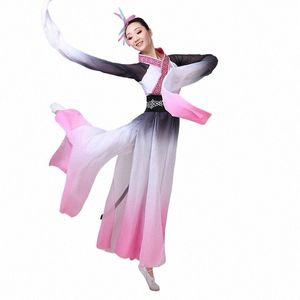 chinese style hanfu classical traditial female ink sleeves performance dance rave festival clothing 00if#