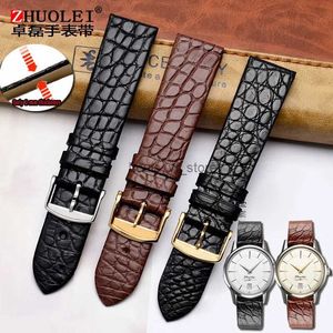 Bänder Für jedes luxuriöse Armband aus echtem Krokodilleder, dünnes Lederarmband für Herren, 12, 13, 18, 20, 22 mm, Armband H240330