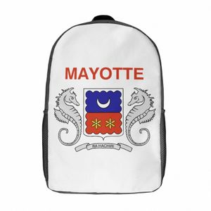 17 Inch Shoulder Backpack Flag of Mayotte local Secure Unique Snug Picnics Field Pack W9Eu#