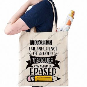 Super Teacher Tasche Tasche, ungezwungene Leinwand Ladenbag für Reisebeutel Handtasche, Lehrergeschenke Canvas -Tasche Faltbarer Shop L6RS#