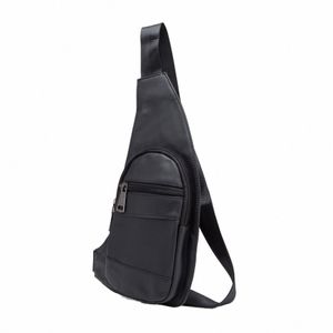 Homens Genuíno Qualidade Couro Casual Fi Travel Chest Pack Sling Bag Design Triângulo Um Ombro Crossbody Bag Daypack 2020 e2eg #
