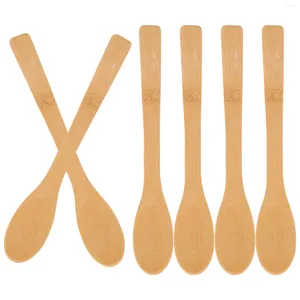 Spoons 6 Pcs Bamboo Honey Spoon Jam Reusable Household Stirring Bread Natural Dessert Salt Salad Child