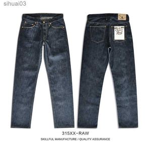 Men's Jeans SauceZhan 315XX original mens jeans unsold original denim mens jeans button fly regular fit tapered leg 14.5 ozL2403