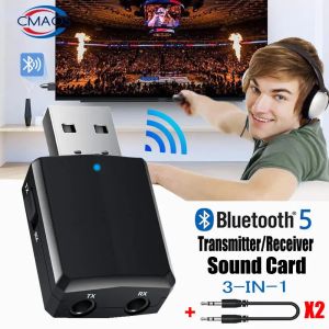 CMAOS USB Bluetooth 5.0 Редакция передатчика 3 в 1 EDR Adapter Dongle 3,5 мм Aux для телевизионных наушников Home Stereo Car Hifi Audio