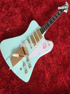 Loja personalizada Firebird VII Mint Blue Guitarra Elétrica 3 Mini Humbuckers Especial Tremolo Bridge Long Verson Maestro Vibrola Whammy B7369336